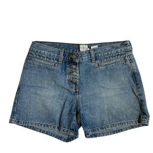 Calvin Klein Button Fly Denim Shorts 4 100% Cotton Blue Mid-Rise